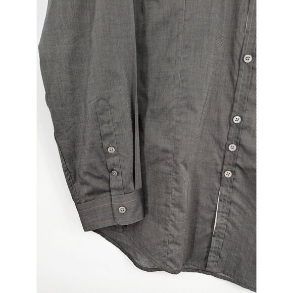 John Varvatos Button Up Shirt Men Size L Micro Striped Woven Casual Smart Office - Picture 7 of 11